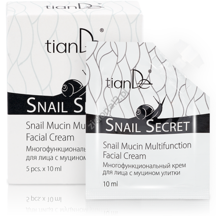 Wielofunkcyjny krem do twarzy z mucyną ślimaka „Snail secret”, TianDe 10 ml, kod: 14601